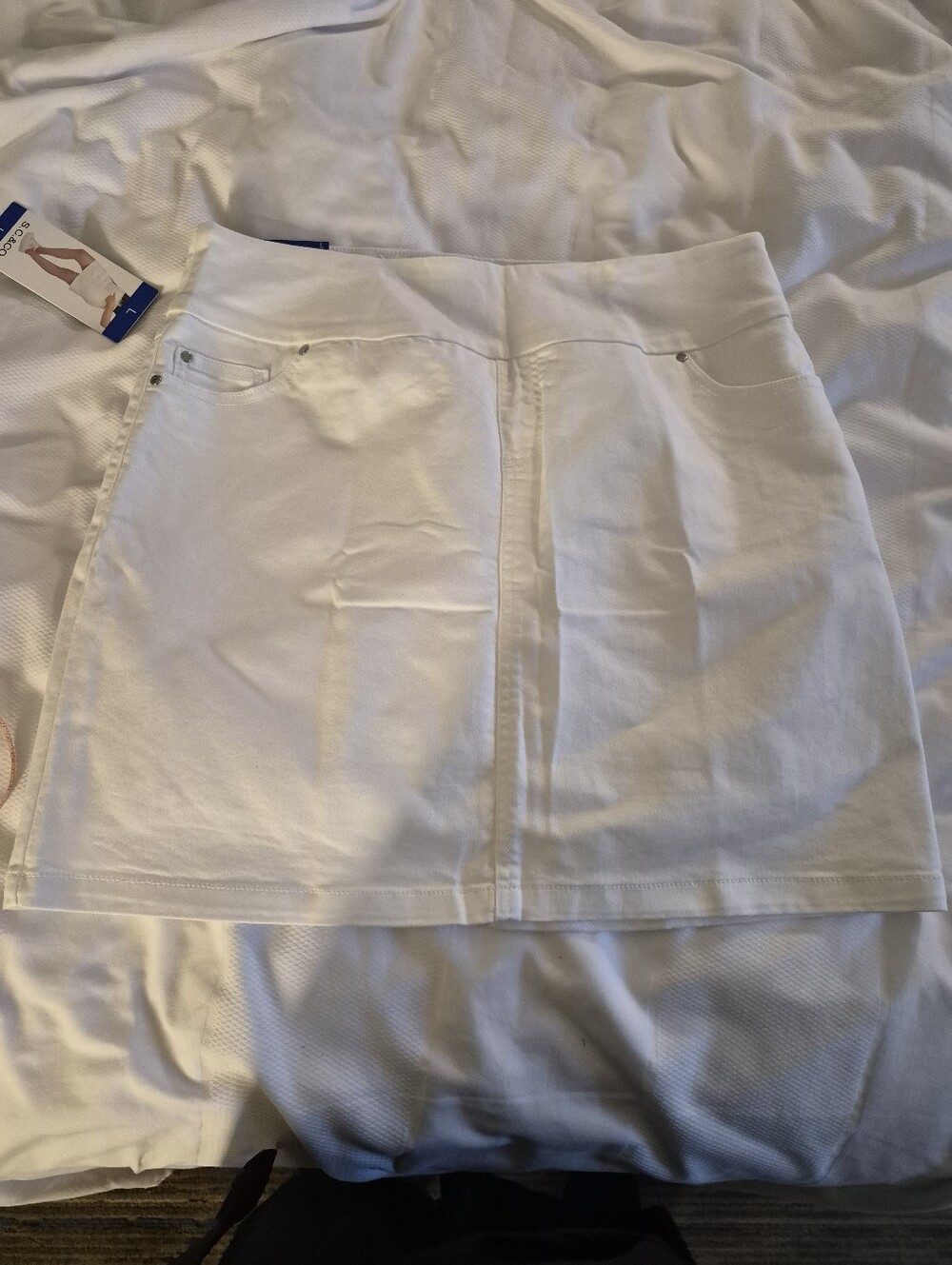 S C. & CO. Stretch Mini Skirt with Clean Front Panel - Picture 2 of 8